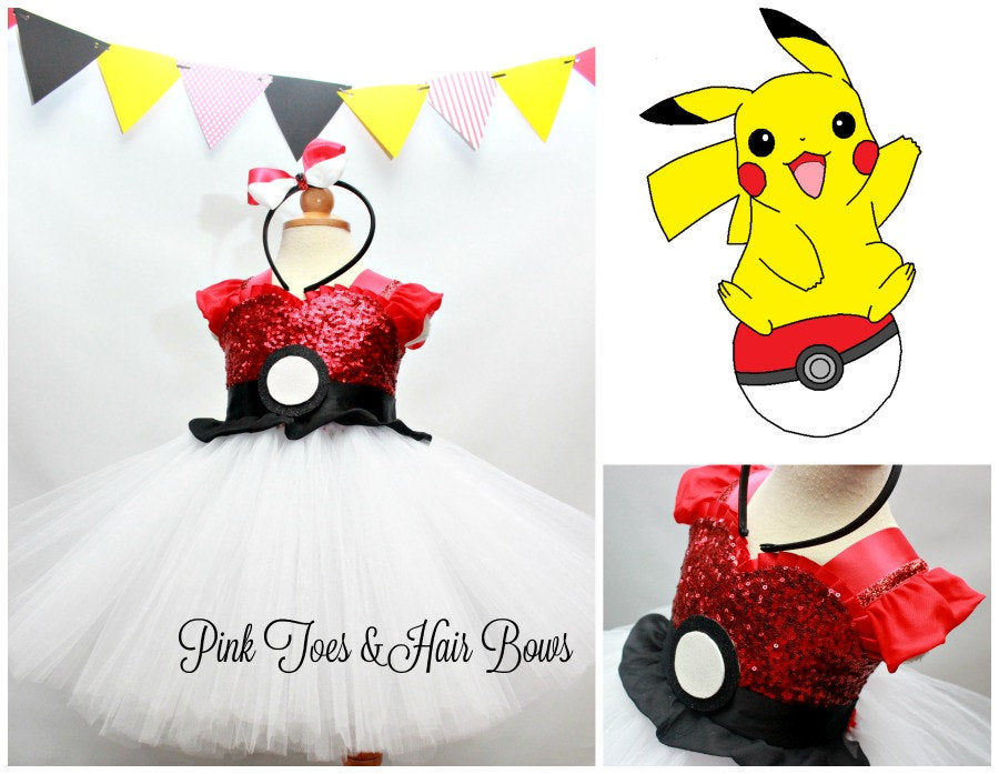Pokemon dress-pokemon tutu dress- pokemon costume- pikachu tutu-pikachu costume-pokemon