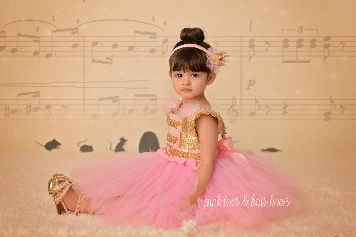 Nutcracker Ballerina Birthday Outfit ~ fashion Ballerina Tutu Outfit ~ Includes Top, Tutu and Hair Bow~ Customize In Any Colors!