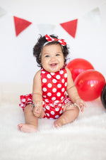Load image into Gallery viewer, Minnie Mouse Romper-Minnie Mouse cake smash-Minnie mouse outfit-Minnie Mouse
