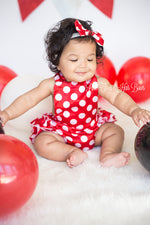 Load image into Gallery viewer, Minnie Mouse Romper-Minnie Mouse cake smash-Minnie mouse outfit-Minnie Mouse
