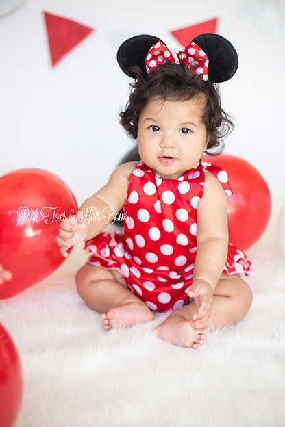 Minnie Mouse Romper-Minnie Mouse cake smash-Minnie mouse outfit-Minnie Mouse