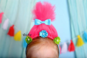 Poppy troll dress- Poppy troll costume-poppy dress- troll dress- poppy troll tutu