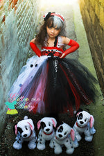 Load image into Gallery viewer, Cruella deville costume- cruella deville tutu dress- cruella deville dress
