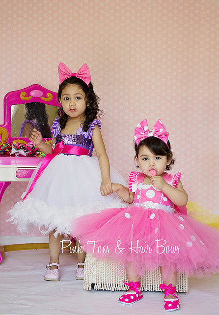 Minnie Mouse dress- Minnie Mouse tutu dress-Minnie Mouse costume-Minni –  Pink Toes & Hair Bows