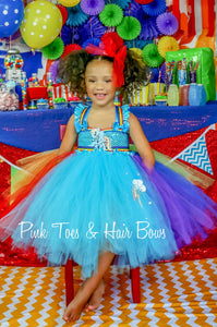 Rainbow Dash Dress- Rainbow Dash Tutu Dress- My little pony tutu- My little pony Birthday Dress
