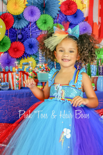 Rainbow Dash Dress- Rainbow Dash Tutu Dress- My little pony tutu- My little pony Birthday Dress