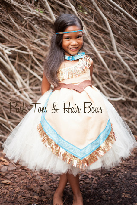 Pocahontas Dress- Pocahontas costume- Pocahontas tutu dress