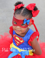 Load image into Gallery viewer, Super girl costume- super girl tutu costume- super man costume dress- superman dress-superman tutu
