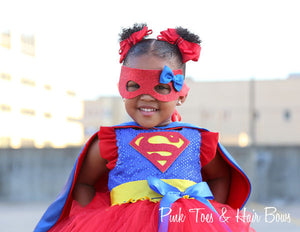 Super girl costume- super girl tutu costume- super man costume dress- superman dress-superman tutu