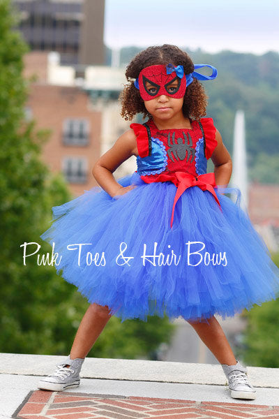Spider man dress-Spider girl costume- spider girl dress- spider man tu – Pink Toes & Hair Bows Spider man dress-Spider girl costume- spider girl dress- spider man tu – Pink Toes & Hair Bows