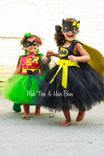 Load image into Gallery viewer, Batgirl costume- Bat girl tutu costume- Batman costume dress- Batman dress-Batman tutu
