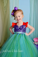 Load image into Gallery viewer, The little mermaid Tutu Dress-The little mermaid dress- Ariel Costume -mermaid Tutu
