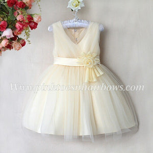 Ivory beige Dreams Holiday Couture Flower girl Dress-Ready to ship
