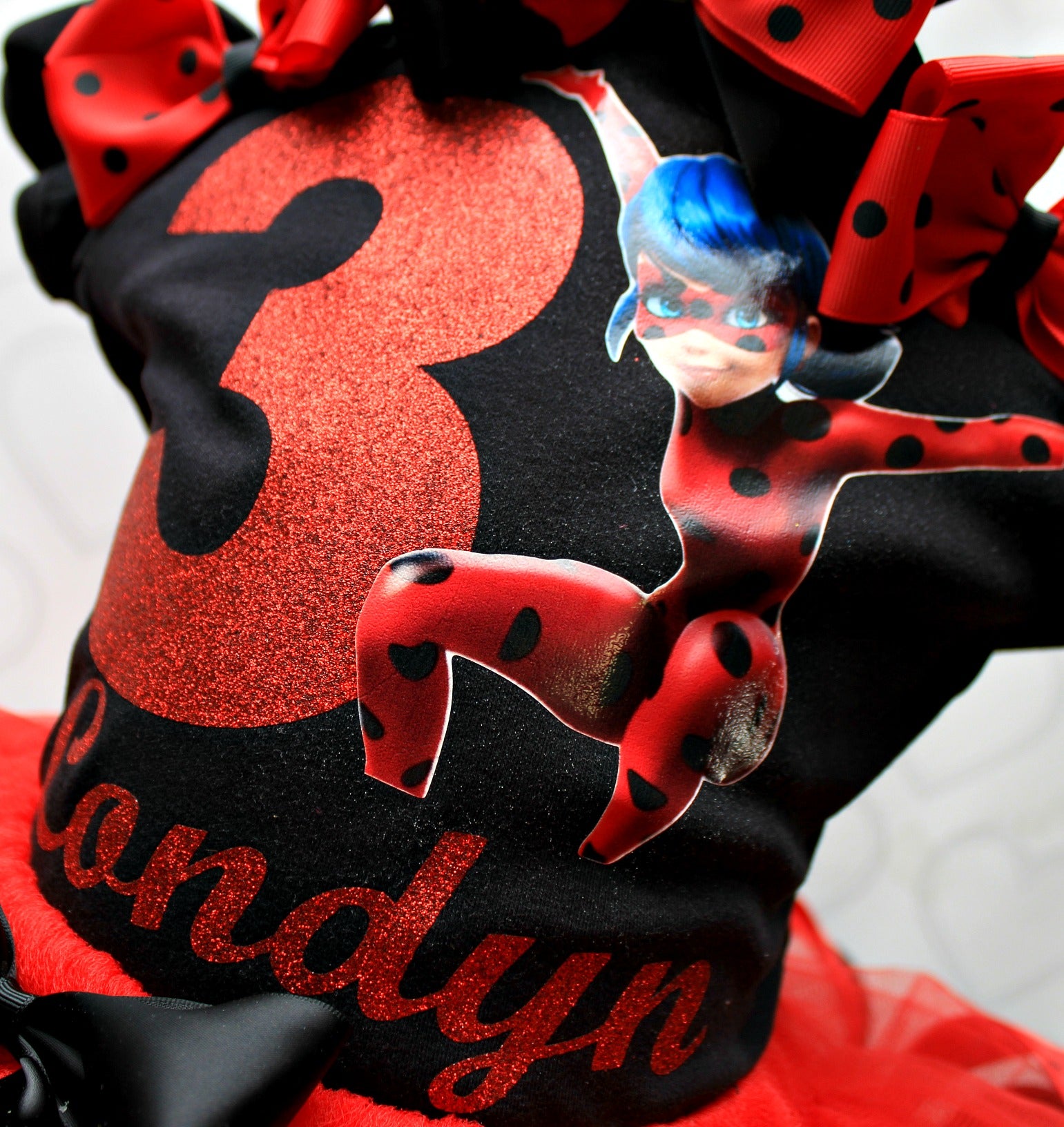 1 Set Ladybug Costume Accessoires Bandeau de bande de jupe Tutu Stockage