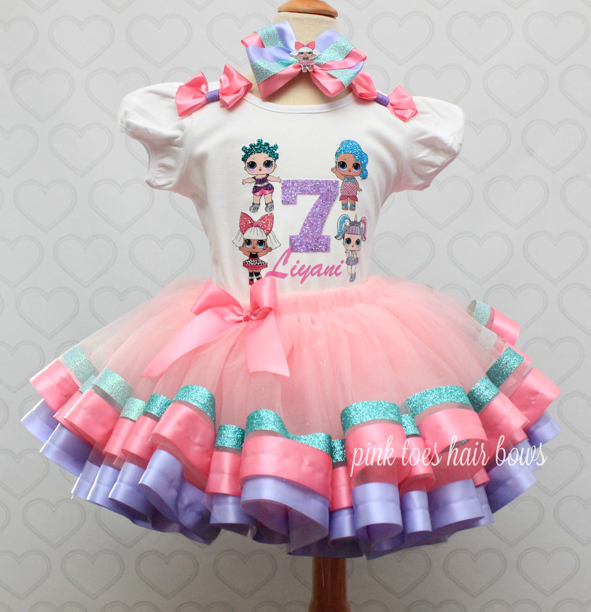 lol doll birthday dress surprise tutu set-lol surprise outfit- lol surprise – Pink Toes & Hair Bows Swatch:#191210 Sheer Scalloped-Lace Long-Sleeve Mini COLOR:Burgundy/Pink