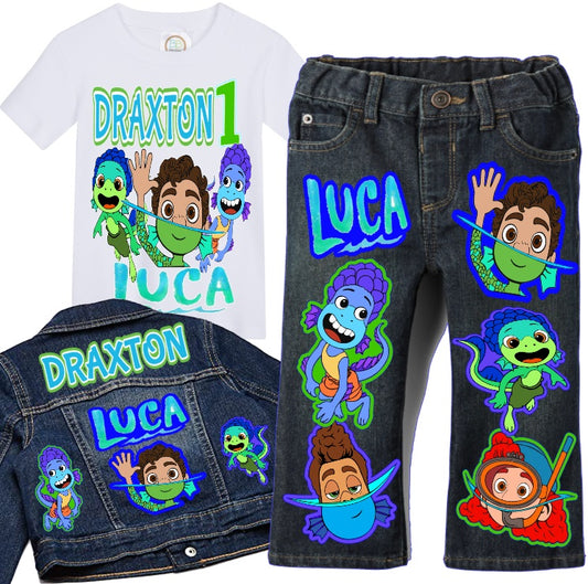 Luca boys outfit - Luca Denim Set-Boys Luca denim set- Luca Birthday outfit