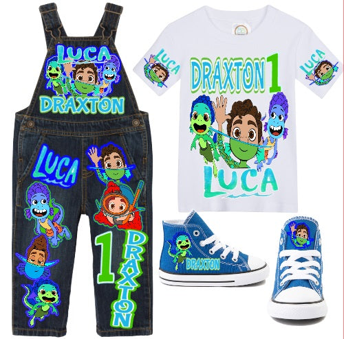 Luca Overalls- Luca Birthday Overalls- Luca Birthday outfit