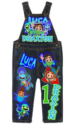 Load image into Gallery viewer, Luca Overalls- Luca Birthday Overalls- Luca Birthday outfit
