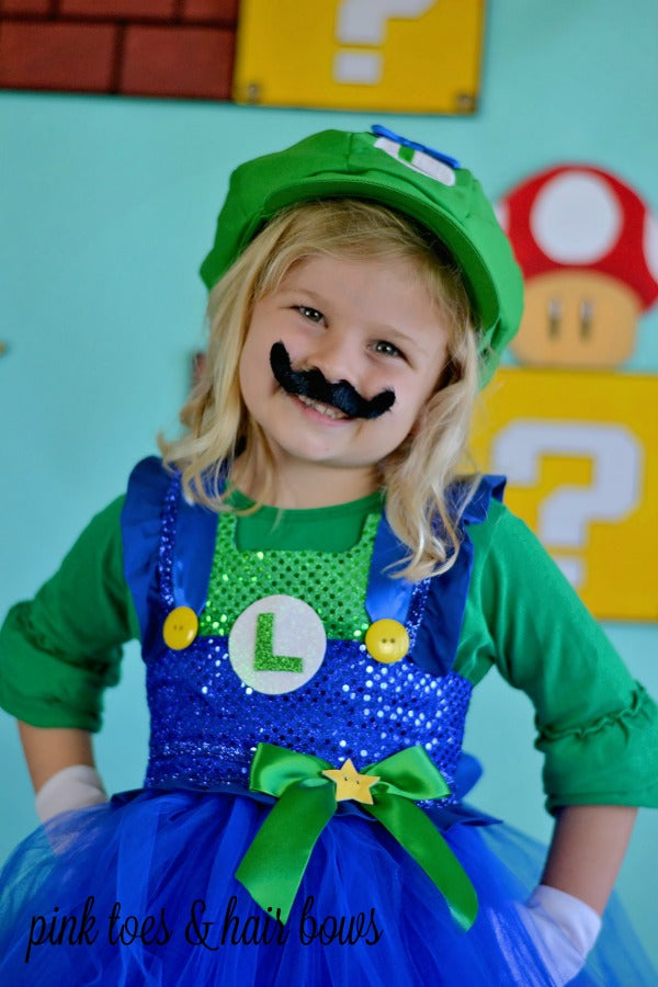 Super mario bros tutu dress- Luigi Costume- luigi dress-luigi tutu-luigi tutu dress