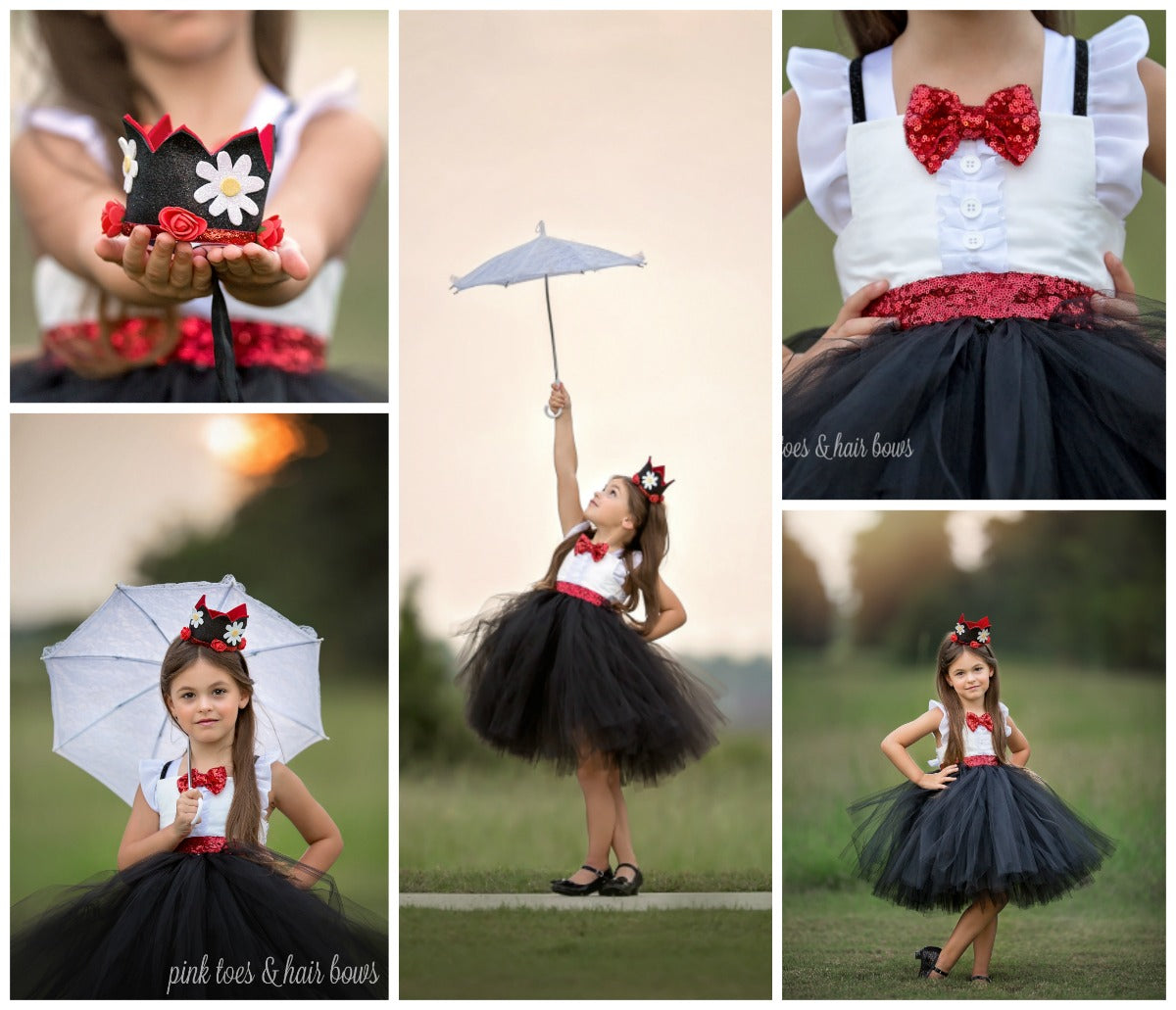 Mary Poppins Dress- Mary Poppins costume- Mary poppins tutu dress