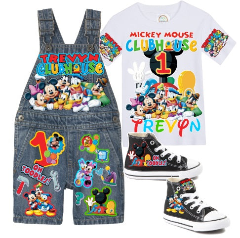 Mickey Mouse clubhouse Overalls-Mickey Mouse clubhouse Birthday Overalls-Mickey Mouse clubhouse Birthday outfit