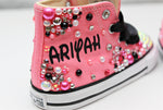Load image into Gallery viewer, Minnie shoes- Minnie bling Converse-Girls Minnie Shoes
