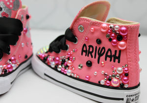 Minnie shoes- Minnie bling Converse-Girls Minnie Shoes
