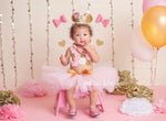 Load image into Gallery viewer, Minnie Mouse Pink &amp; Gold Cake Smash Set
