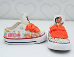 Load image into Gallery viewer, Moana shoes- Moana bling Converse-Girls Moana Shoes-Moana converse
