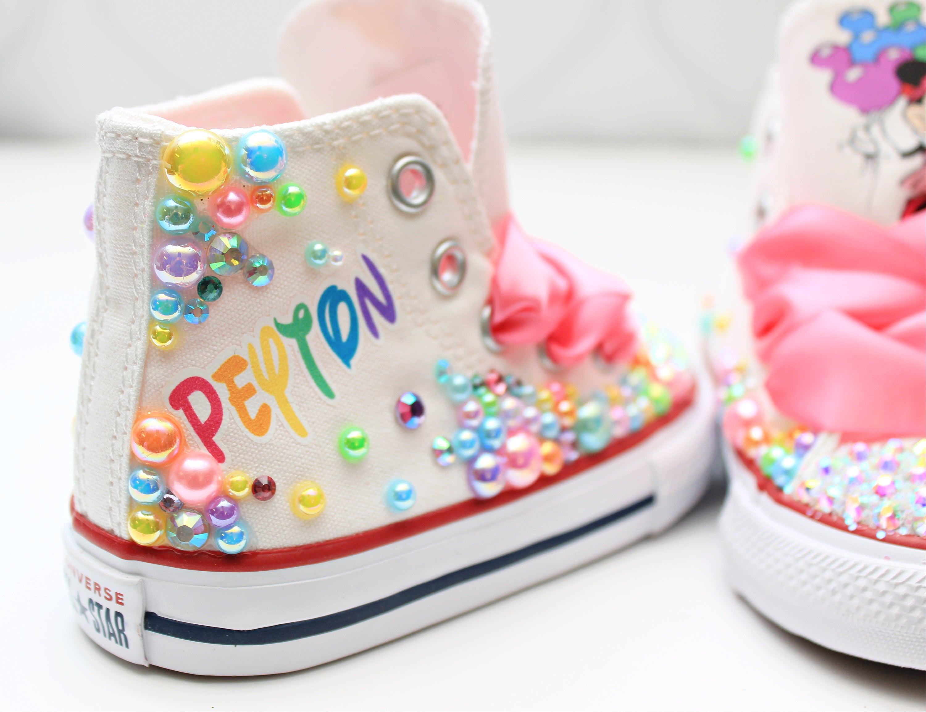 Minnie shoes- Minnie bling Converse-Girls minnie Shoes-pastel minnie s ...