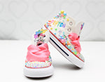 Load image into Gallery viewer, Minnie shoes- Minnie bling Converse-Girls minnie Shoes-pastel minnie shoes
