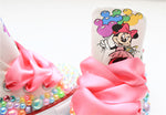 Load image into Gallery viewer, Minnie shoes- Minnie bling Converse-Girls minnie Shoes-pastel minnie shoes
