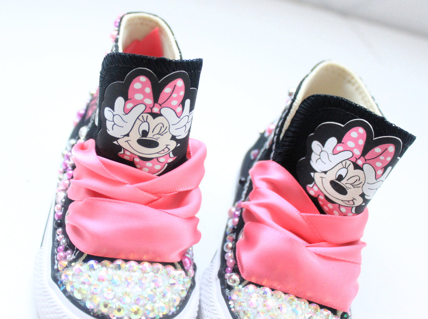 Minnie shoes- Minnie bling Converse-Girls Minnie Shoes – Pink Toes ...