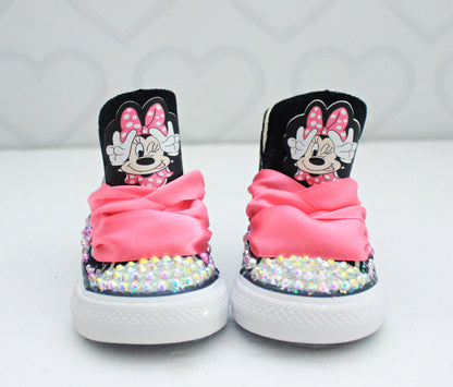 Minnie shoes- Minnie bling Converse-Girls Minnie Shoes