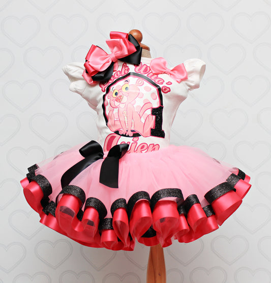 Pink Panther tutu set-Pink Panther outfit-Pink Panther dress