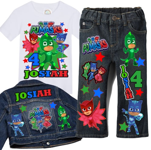 Pj mask Denim Set-Boys Pj mask denim set-Pj mask Birthday outfit-Pj ma –  Pink Toes & Hair Bows