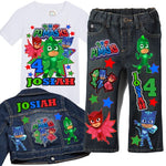 Load image into Gallery viewer, Pj mask Denim Set-Boys Pj mask denim set-Pj mask Birthday outfit-Pj mask boys outfit
