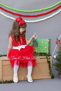 Red Glitter Tutu Cute Dress-Ready to ship