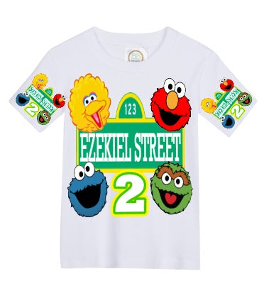 Sesame street overalls-Sesame street outfit-Sesame street birthday shirt