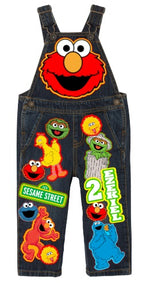 Load image into Gallery viewer, Sesame street overalls-Sesame street outfit-Sesame street birthday shirt
