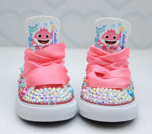 Baby shark shoes- Baby shark bling Converse-Girls Baby shark Shoes