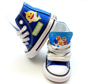smeltet Anvendt Sindssyge Baby Shark shoes-Baby Shark Converse-Boys Baby Shark Shoes – Pink Toes &  Hair Bows