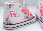 Load image into Gallery viewer, Baby shark shoes- Baby shark bling Converse-Girls Baby shark Shoes

