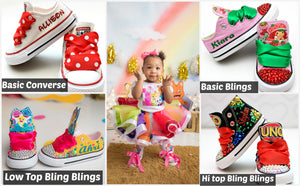 Girls Converse shoes- Girls Converse-Girls Bling Shoes-Bling Converse-Custom