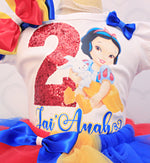 Load image into Gallery viewer, Snow white tutu set- Snow white outfit-Snow white birthday outfit
