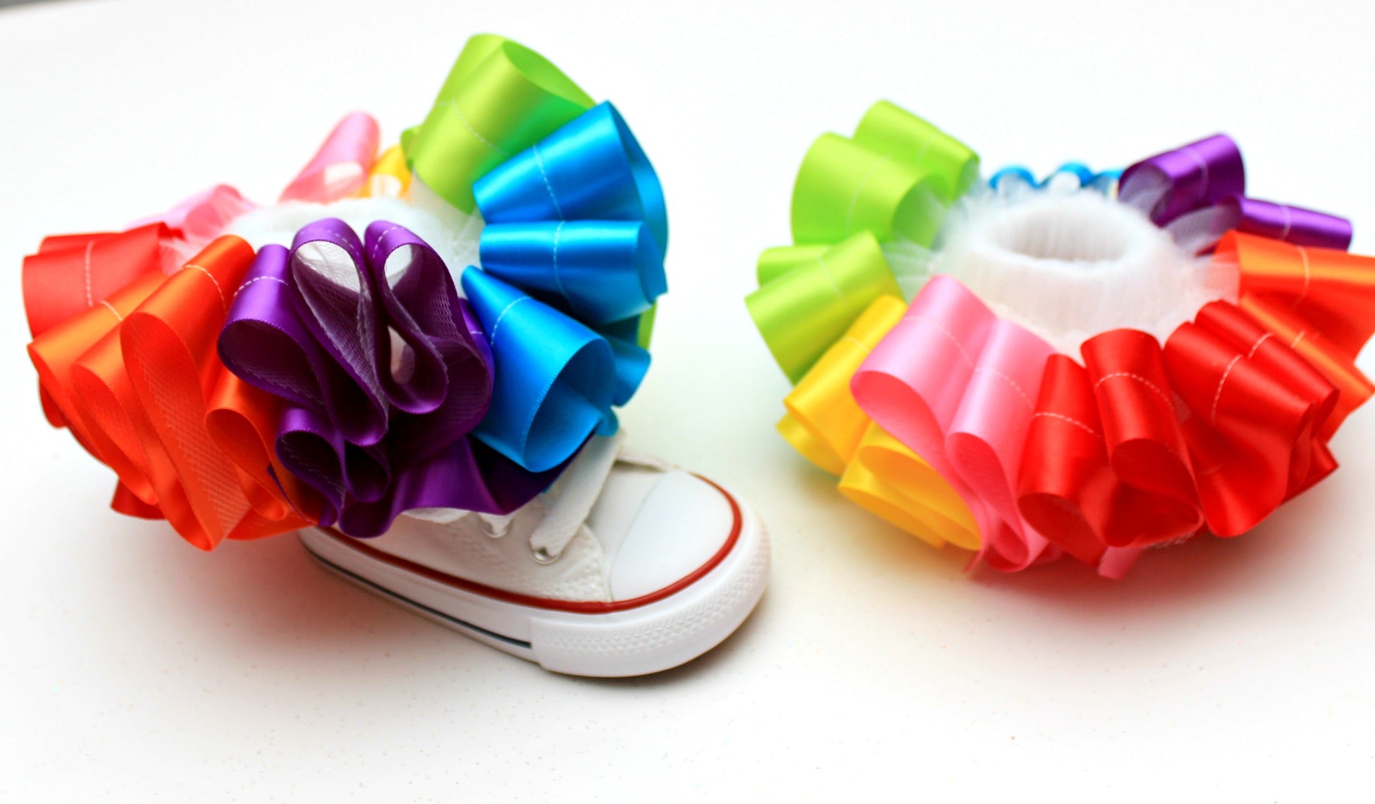 Ribbon Trim Tutu ruffle anklets-Tutu anklets-girls ribbon anklets- ADD ...