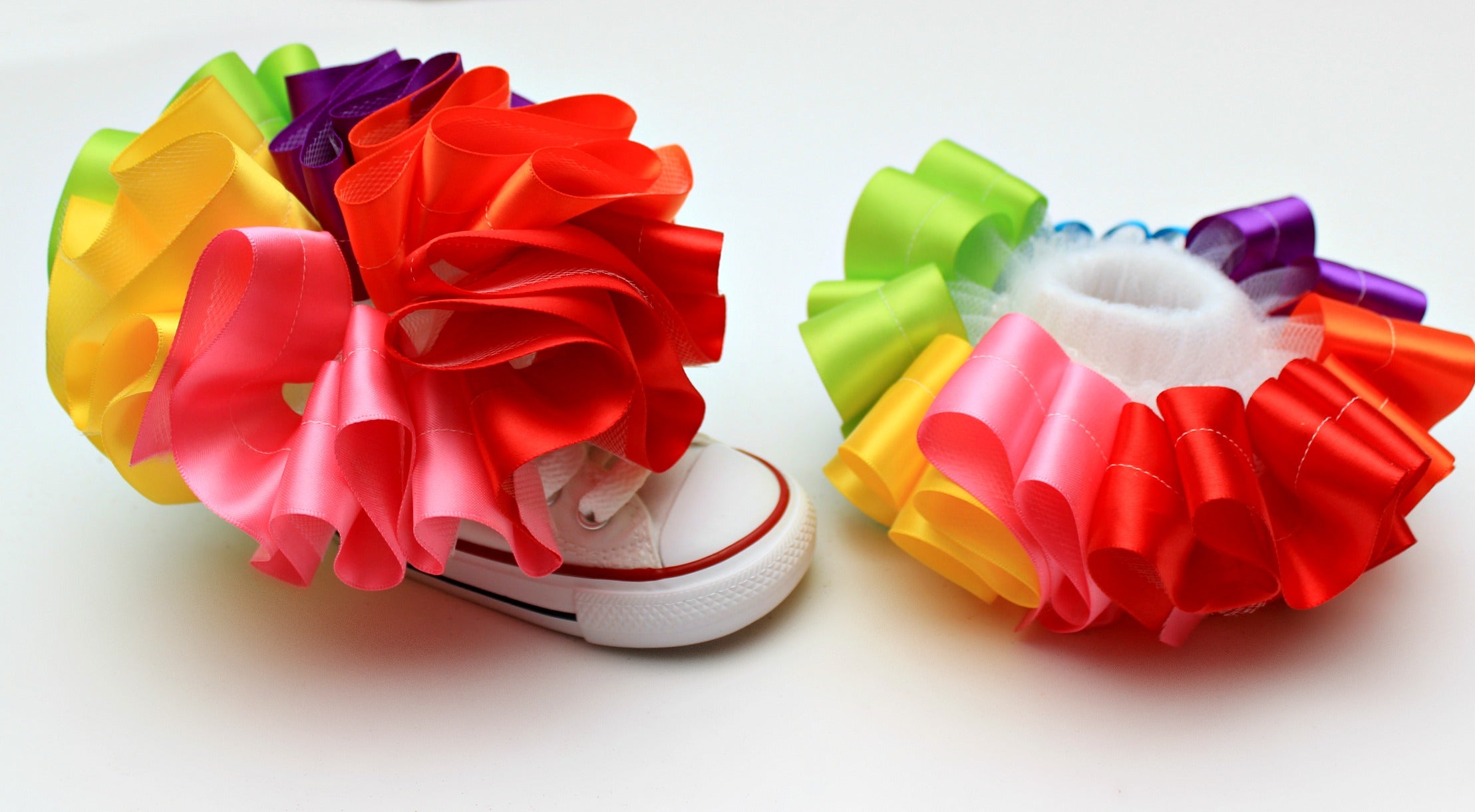 Ribbon Trim Tutu ruffle anklets-Tutu anklets-girls ribbon anklets- ADD ...