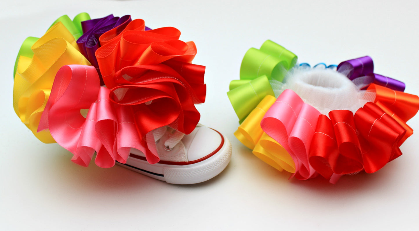 Ribbon Trim Tutu ruffle anklets-Tutu anklets-girls ribbon anklets- ADD ON TO EXISTING ORDER ONLY- NOT SOLD SEPARATE