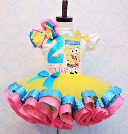Spongebob tutu set-Spongebob outfit-Spongebob dress-Spongebob birthday – Pink Toes & Hair Bows