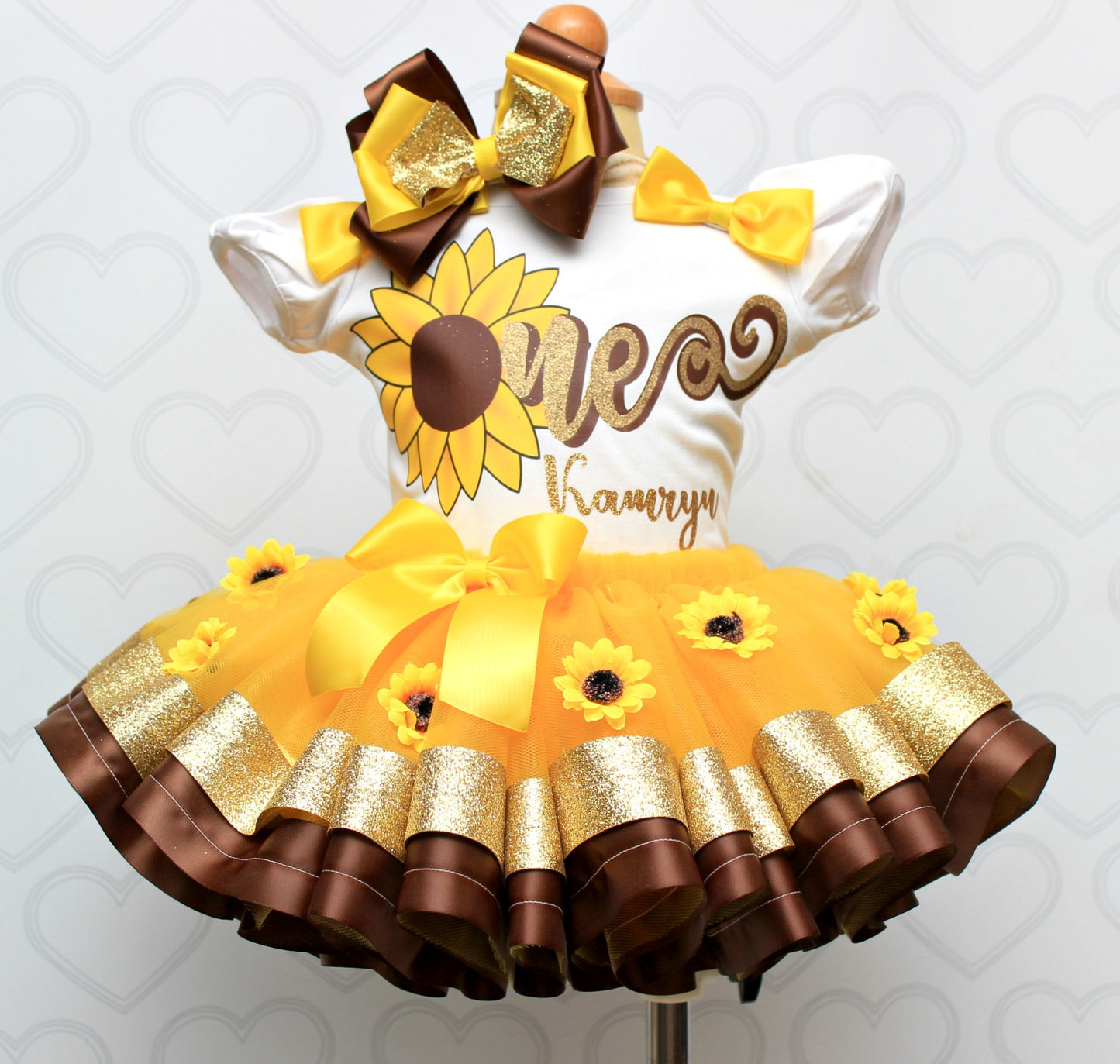 Sunflower tutu set- sunflower outfit-sunflower dress-sunflower birthday-sunflower party